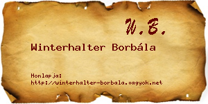 Winterhalter Borbála névjegykártya