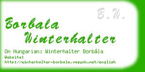 borbala winterhalter business card
